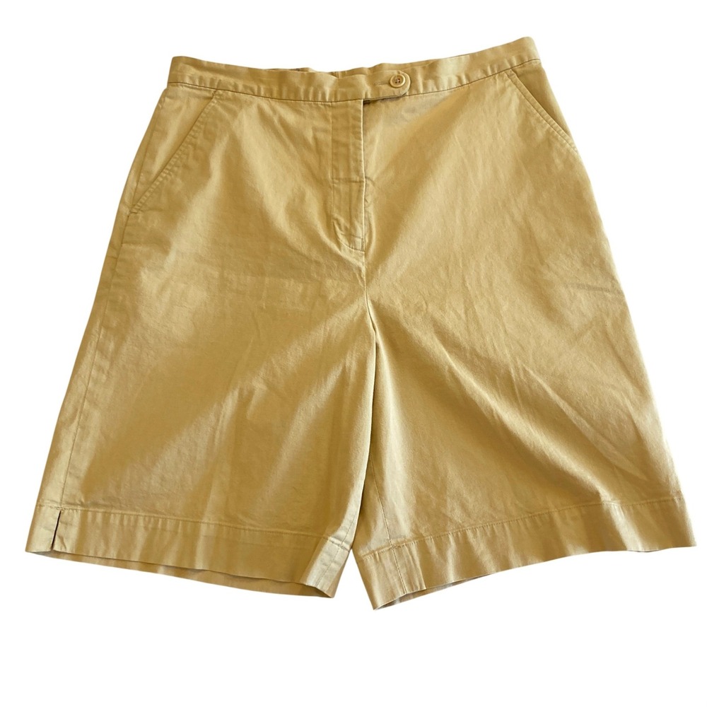Vintage Faconnable Womens 8 (28" W) Khaki Shorts Cotton Stretch Bermuda 8 inseam